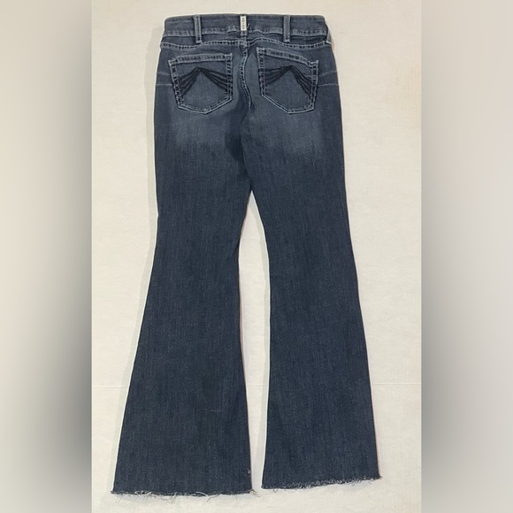 Ariat Jeans Flared Leg Raw Hem Blue Real Denim Ladies Women 29R (29x33) - Picture 3 of 6